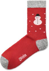 Vlnka Karácsonyi zokni merinói gyapjúval, hóemberes mintával, piros zokniméret 35-38