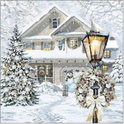  Christmas house papírszalvéta 33x33cm, 20db-os