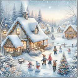  Winter in backyard papírszalvéta 33x33cm, 20db-os