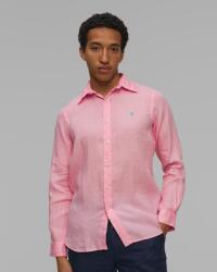 Ralph Lauren Cămașă Din In Roză Pentru Bărbați Polo Ralph Lauren