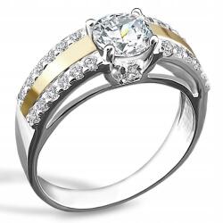 Ezüst Gyűrű Arany És Cirkóniákkal 167 Méret 11 (0167)