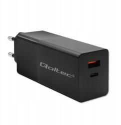 Qoltec Akkumulátortöltő GaN Power Pro 1xUSB-C 1xUSB 100W 5-20V 1.5-5A (52382)