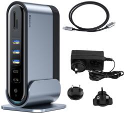 Baseus multifunkciós Hub 3xUSB 2xUSB 2xUSB C Aux kártyaolvasó 3xHDMI RJ45 (CAHUB-DG0G)