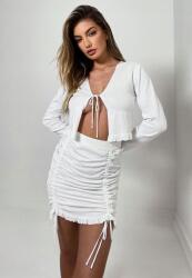 Missguided Krémszínű Ráncolt Szoknya (32) (351741)