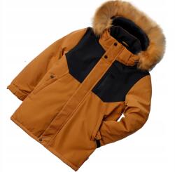  Téli kabát szőrmével világosbarna fekete parka nagyon meleg 10 134 (MI-03A)