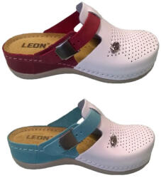 Leon Női bőr klumpa, fém csattal, zselés talpbetét, csúszásgátlós talp