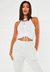 Missguided Fehér Ráncolt Top, Size 34 (270934)