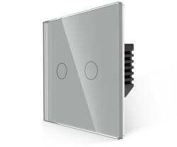 Bingoelec 2 körös érintőkapcsoló, WiFi, üveg előlap, nulla szükséges (W1-201B-GY)