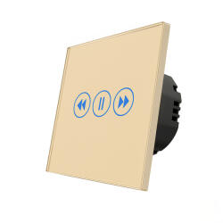 Bingoelec Függöny kapcsoló, WiFi, üveg előlap (WT-C201-GD)