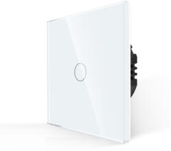 Bingoelec 1 körös érintőkapcsoló, WiFi, üveg előlap, nulla szükséges (W1-101B-WH)