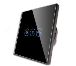 Bingoelec Függöny kapcsoló, WiFi, üveg előlap (WT-C201-BK)