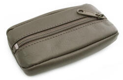 ARWEL bőr kulcstartó cipzáras zsebbel | szürke