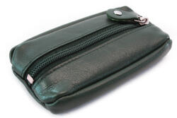 ARWEL bőr kulcstartó cipzáras zsebbel | sötétzöld