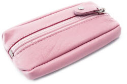 ARWEL bőr kulcstartó cipzáras zsebbel | rózsaszín