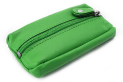 ARWEL bőr kulcstartó cipzáras zsebbel | zöld