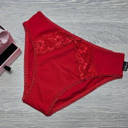 Barones normál bugyi széles oldalú csipke díszítéssel M, Piros 68178