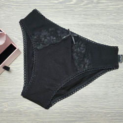 Barones normál bugyi széles oldalú csipke díszítéssel M, Fekete 68176