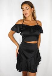 Missguided Fekete Rövid Szoknya Volánokkal (36) (327874)