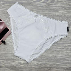 Barones normál bugyi széles oldalú csipke díszítéssel 2XL, Fehér 68190