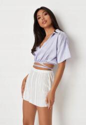 Missguided Krémszínű, plisszírozott rövidnadrág, Size 40, poliészter (351516)