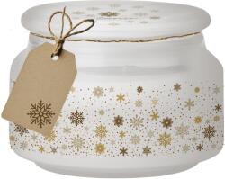 Emocio Illatos Gyertya Üvegben "Varázslatos Hó" 100X79 Mm Üvegtetővel - Fehér-Arany