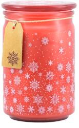 Emocio Illatos Gyertya Üvegben Magic Snowing 93×142 Mm Üvegtetővel - Piros-Fehér