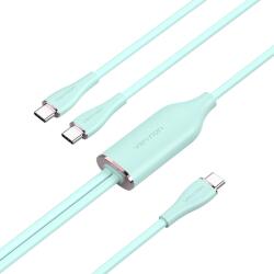 Vention USB-C 2.0/M -> 2*USB-C/M, (5A, szilikon, zöld), 1, 5m, kábel (CTMGG) - smartbyte