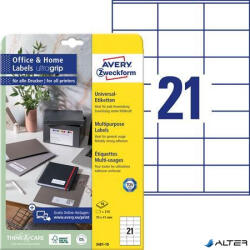Avery-Zweckform Etikett, univerzális, 70x41 mm, AVERY ZWECKFORM, 210 etikett/csomag (3481-10) - alter
