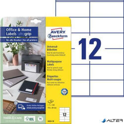 Avery-Zweckform Etikett, univerzális, 105x48 mm, AVERY ZWECKFORM, 120 etikett/csomag (3424-10) - alter