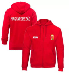  Magyarország pulóver felnőtt kapucnis-zippes piros XS