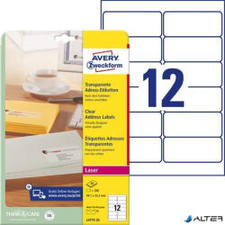 Avery-Zweckform Etikett, 99, 1x42, 3 mm, poliészter, AVERY ZWECKFORM, átlátszó, 300 etikett/csomag