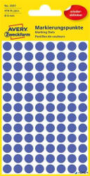 Avery-Zweckform Etikett, 8 mm, kör, eltávolítható, AVERY ZWECKFORM, indigókék, 416 etikett/csomag (3591) - alter