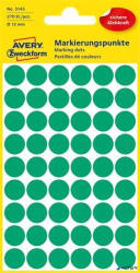 Avery-Zweckform Etikett, 12 mm, kör, AVERY ZWECKFORM, zöld, 270 etikett/csomag (3143) - alter