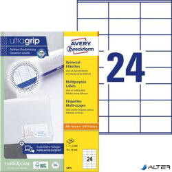 Avery-Zweckform Etikett, univerzális, 70x36 mm, AVERY ZWECKFORM, 2400 etikett/csomag (3475) - alter