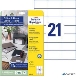Avery-Zweckform Etikett, univerzális, 70x42, 3 mm, AVERY ZWECKFORM, 210 etikett/csomag (3652-10) - alter