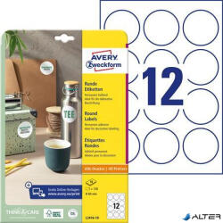 Avery-Zweckform Etikett, univerzális, 60 mm, kör, AVERY ZWECKFORM, 120 etikett/csomag (L3416-10) - alter