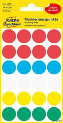 Avery-Zweckform Etikett, 18 mm, kör, AVERY ZWECKFORM, 5 különböző szín, 96 etikett/csomag (3089) - alter