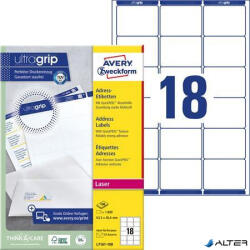 Avery-Zweckform Etikett, univerzális, 63, 5x46, 6 mm, kerekített sarkú, AVERY ZWECKFORM, 1800 etikett/csomag (L7161-100) - alter