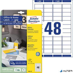 Avery-Zweckform Etikett, univerzális, 45, 7x21, 2 mm, extra erős, AVERY ZWECKFORM, 480 etikett/csomag (7636-10) - alter