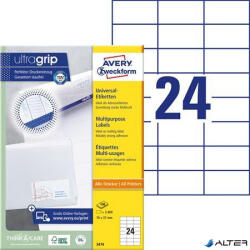 Avery-Zweckform Etikett, univerzális, 70x37 mm, AVERY ZWECKFORM, 2400 etikett/csomag (3474) - alter