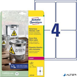 Avery-Zweckform Etikett, 99, 1x139 mm, poliészter, időjárásálló, AVERY ZWECKFORM, fehér, 80 etikett/csomag (L4774-20) - alter