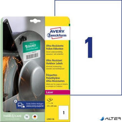 Avery-Zweckform Etikett, univerzális, 210x297 mm, extra erős, polietilén, AVERY ZWECKFORM, 10 etikett/csomag (L7917-10) - alter