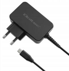 Qoltec Akkumulátortöltő GaN Power Pro 1xUSB-C 45W 5-20V 2.25-3A Fekete (52385)