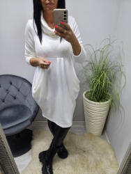  Csinos hagyma fazonú kámzsás tunika (fehér) (453023)