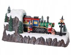H&S Decoration Karácsonyi dekoráció Lovagló Játszó Vonat Világító Led zene játék 32cm (ABG102050-2)