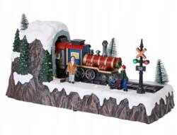 H&S Decoration Karácsonyi dekoráció Led vonat világító zenélő karácsonyi kisvasút 32cm (ABG102050-1)