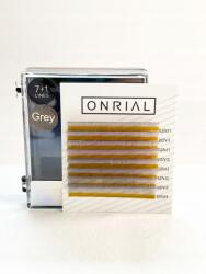 Onrial Színes Műszempilla mix, C profil, 0, 07mm vastagság, 11-14mm hossz, Szürke színű (000058025)