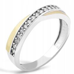 Ezüst Gyűrű Arany És Cirkóniákkal 707 16-os méret