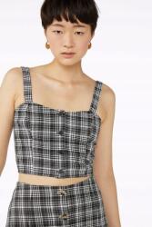 Monki Kockás Gombos Felső, Size L, poliészter, rács minta (210403)