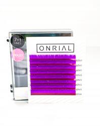 Onrial Színes Műszempillák, mix L, 0, 07mm vastagság, 11-14mm hosszúság, lila (000058012)